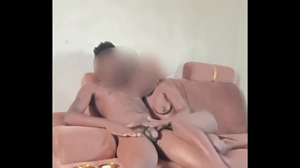 Sexy cute neighbour’s wife playing with my dick when she found me naked onthe sofa